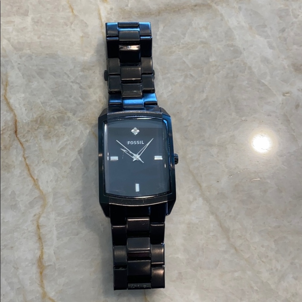 Black fossil watch